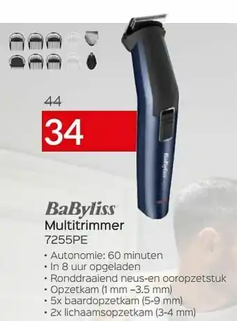 Selexion Babyliss multitrimmer 7255pe aanbieding