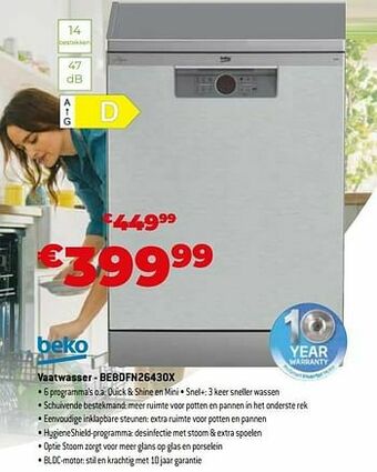 Exellent Beko vaatwasser - bebdfn26430x aanbieding