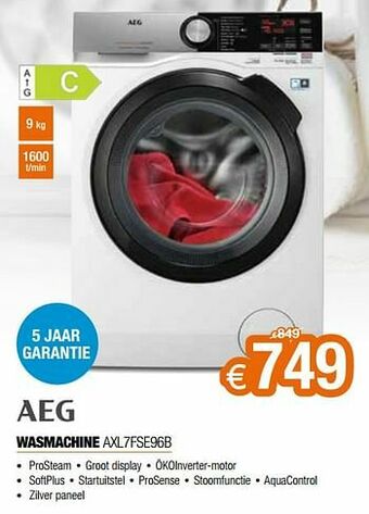 Expert Aeg wasmachine axl7fse96b aanbieding