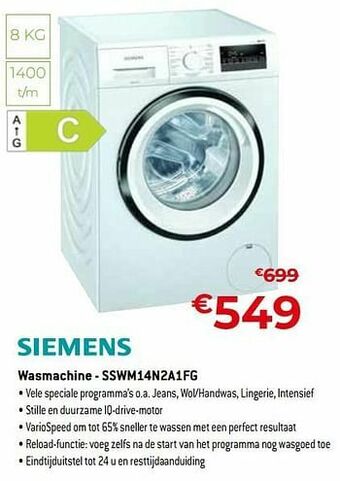 Exellent Siemens wasmachine - sswm14n2a1fg aanbieding