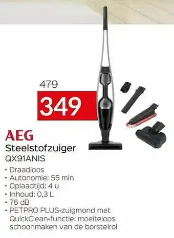Selexion Aeg steelstofzuiger qx91anis aanbieding