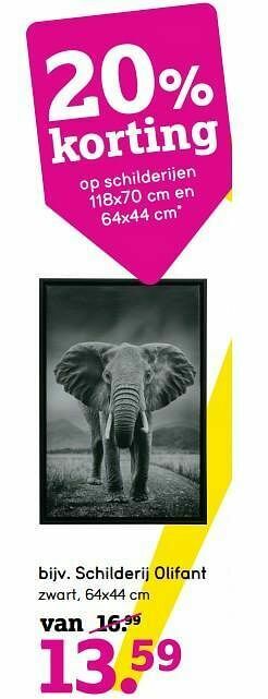 Schilderij olifant