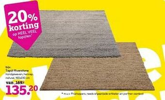 Leen Bakker Tapijt riverstone aanbieding