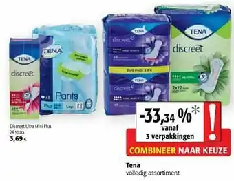 Colruyt Tena discreet ultra mini plus aanbieding