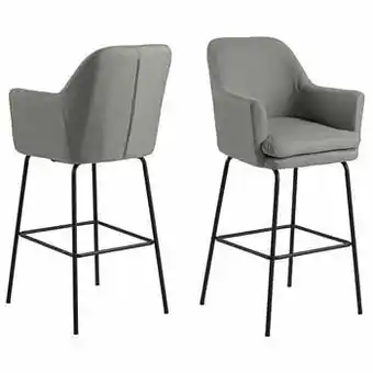 Leen Bakker Barkruk Ulla - stof Corsica - lichtgrijs - Leen Bakker aanbieding