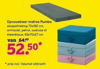 Leen Bakker Opvouwbaar matras rumba aanbieding