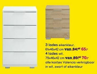 Leen Bakker Nachtkastje valencia 3 lades aanbieding