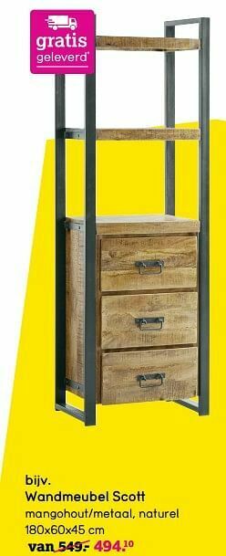 Leen Bakker Wandmeubel scott aanbieding