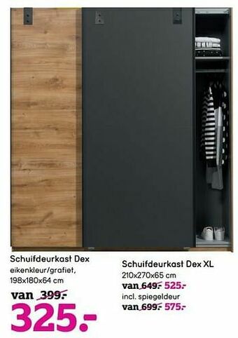 Leen Bakker Schuifdeurkast dex aanbieding