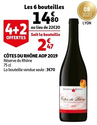 Auchan Cotes Du Rhone AOP 2019 aanbieding