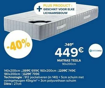 De Matrassenkoning Matras tesla aanbieding