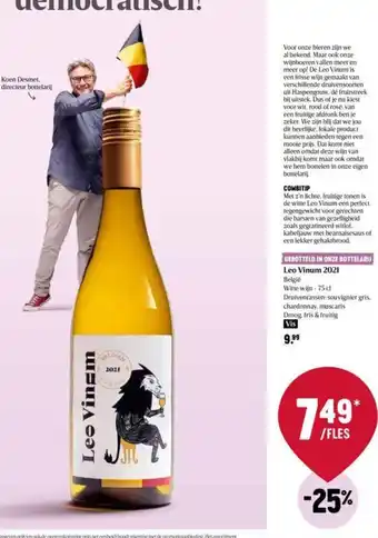 Delhaize Leo vinum 2021 75cl aanbieding