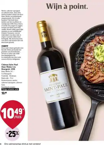 Delhaize Chateau saint-paul haut-medoc cru bourgeois 2018 aanbieding