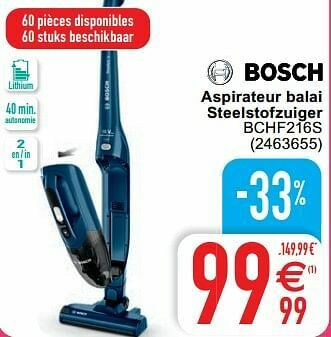 Cora Bosch aspirateur balai steelstofzuiger bchf216s aanbieding