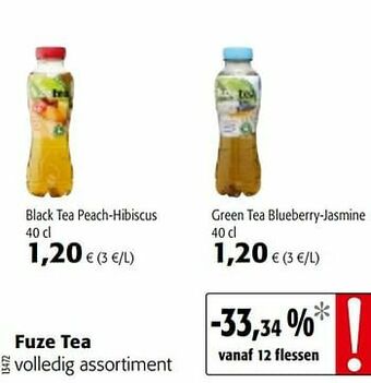 Colruyt Fuze tea volledig assortiment aanbieding