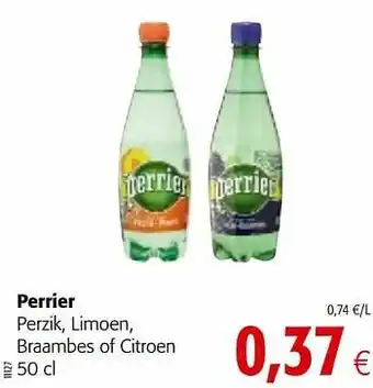 Colruyt Perrier perzik, limoen, braambes of citroen aanbieding