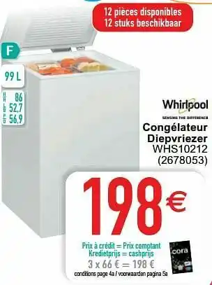 Whirlpool congélateur diepvriezer whs10212
