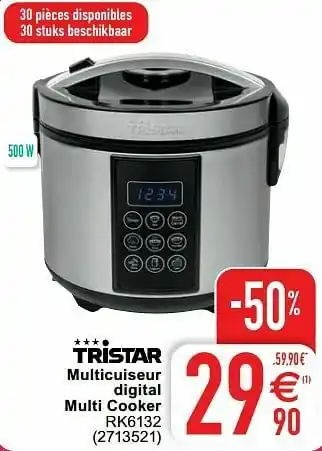 Cora Tristar multicuiseur digital multi cooker rk6132 aanbieding