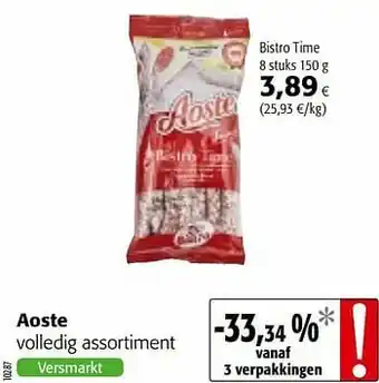Colruyt Aoste bistro time aanbieding