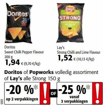 Colruyt Doritos sweet chilli pepper flavour aanbieding