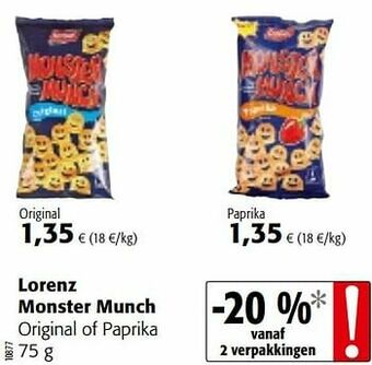 Colruyt Lorenz monster munch original of paprika aanbieding