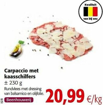 Colruyt Carpaccio met kaasschilfers aanbieding