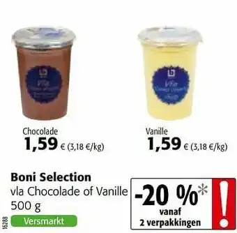 Colruyt Boni selection vla chocolade of vanille aanbieding