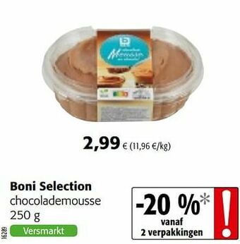 Colruyt Boni selection chocolademousse aanbieding
