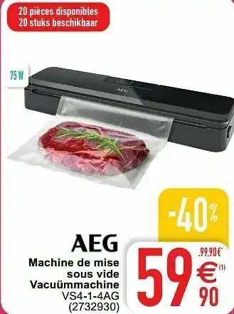 Cora Aeg machine de mise (1) sous vide vacuümmachine vs4-1-4ag aanbieding