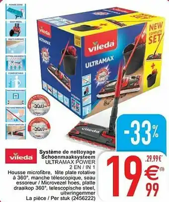 Cora Système de nettoyage schoonmaaksysteem ultramax power 2 en - in 1 aanbieding