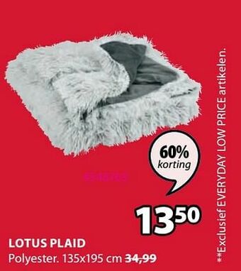 Jysk Lotus plaid aanbieding