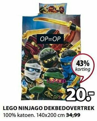 Jysk Lego ninjago dekbedovertrek aanbieding