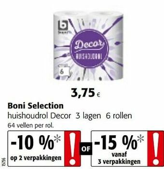Colruyt Boni selection huishoudrol decor aanbieding