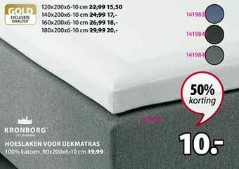 Jysk Hoeslaken voor dekmatras aanbieding