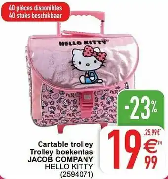 Cora Cartable trolley trolley boekentas jacob company hello kitty aanbieding