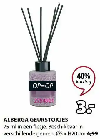 Jysk Alberga geurstokjes aanbieding
