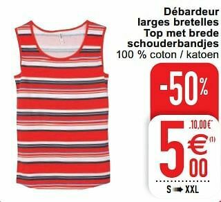 Cora Débardeur larges bretelles top met brede schouderbandjes aanbieding