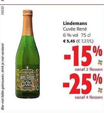 Colruyt Lindemans cuvée rené aanbieding