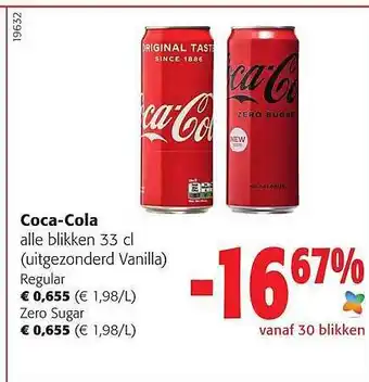 Colruyt Cocacola regular, zero sugar aanbieding