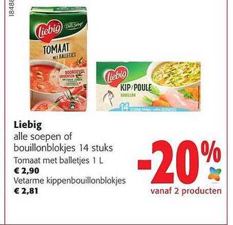 Colruyt Liebig soepen of bouillonblokjes aanbieding