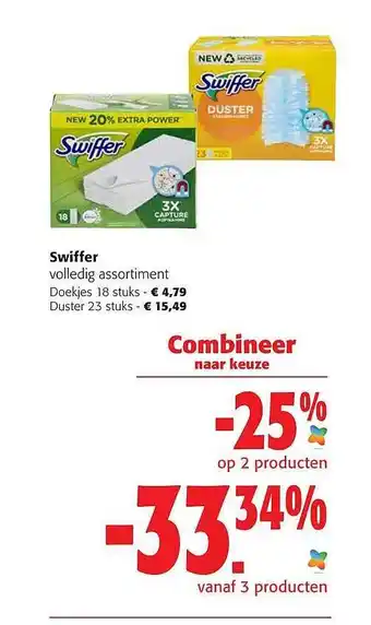 Colruyt Swiffer doekjes, duster aanbieding