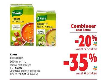 Colruyt Knorr soepen aanbieding