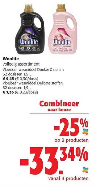 Colruyt Woolite vloeibaar wasmiddel aanbieding