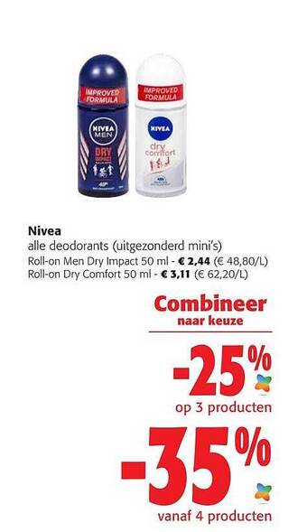 Colruyt Nivea deodorants aanbieding