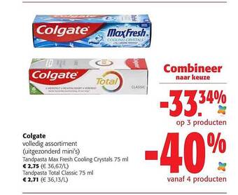 Colruyt Colgate tandpasta aanbieding