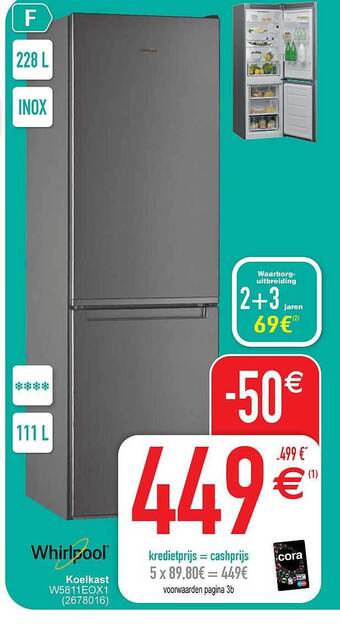 Cora Whirlpool koelkast aanbieding