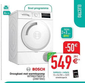 Cora Bosch droogkast met warmtepomp aanbieding