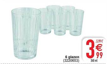 Cora 6 glazen aanbieding