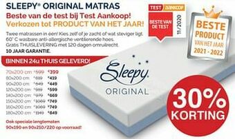 Sleepworld Sleepy original matras aanbieding
