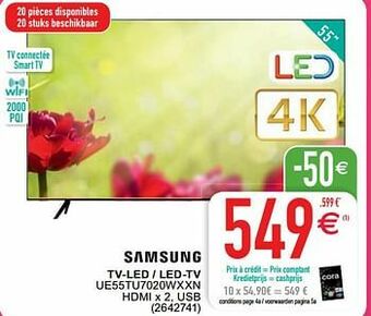 Cora Samsung tv-led - led-tv ue55tu7020wxxn aanbieding